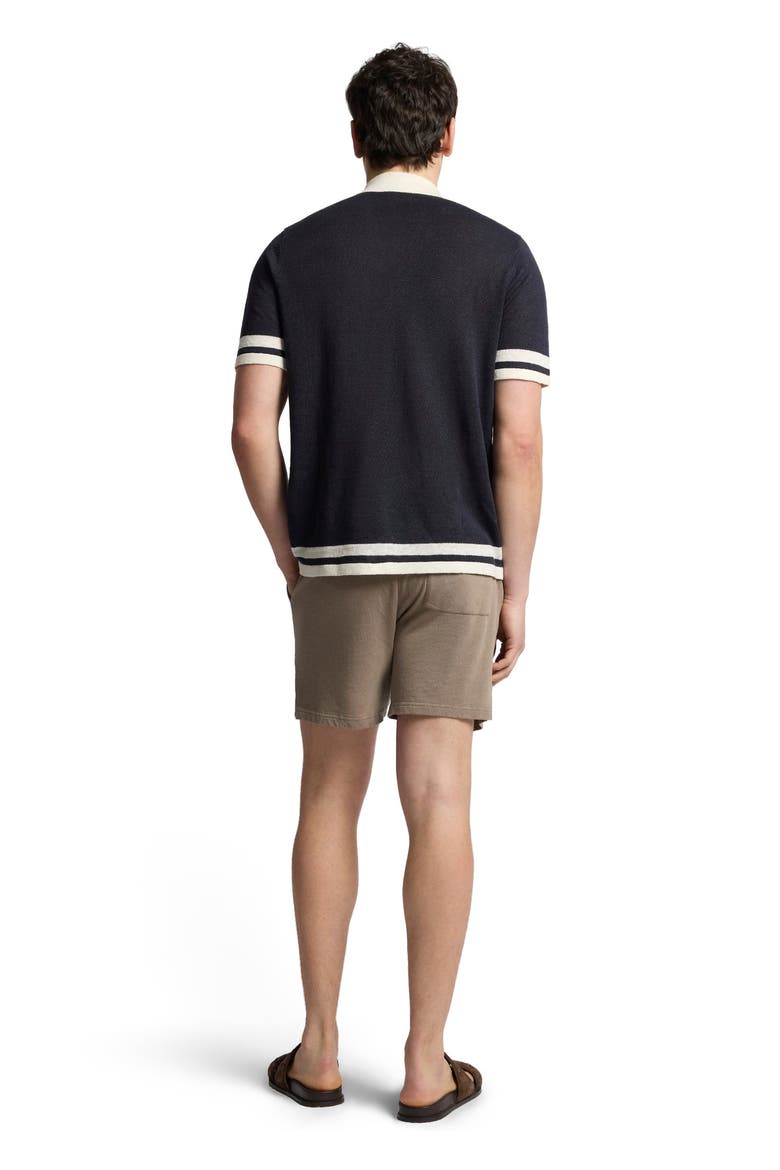 Linen Knit Camp Short Sleeve Shirt, Alternate, color, Midnight/Egret