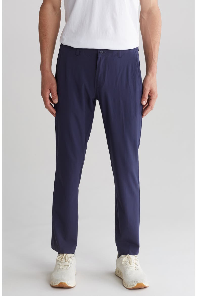 Elastic Waist Straight Leg Pants, Main, color, PEACOAT