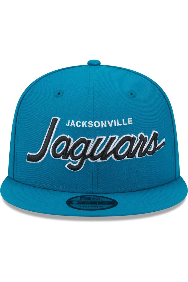 Men's New Era Teal Jacksonville Jaguars Main Script 9FIFTY Snapback Hat, Alternate, color, Teal