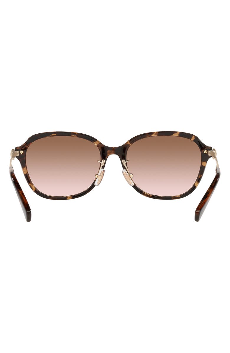 COACH 56mm Gradient Square Sunglasses, Alternate, color, Dark Tortoise / Brown Gradient