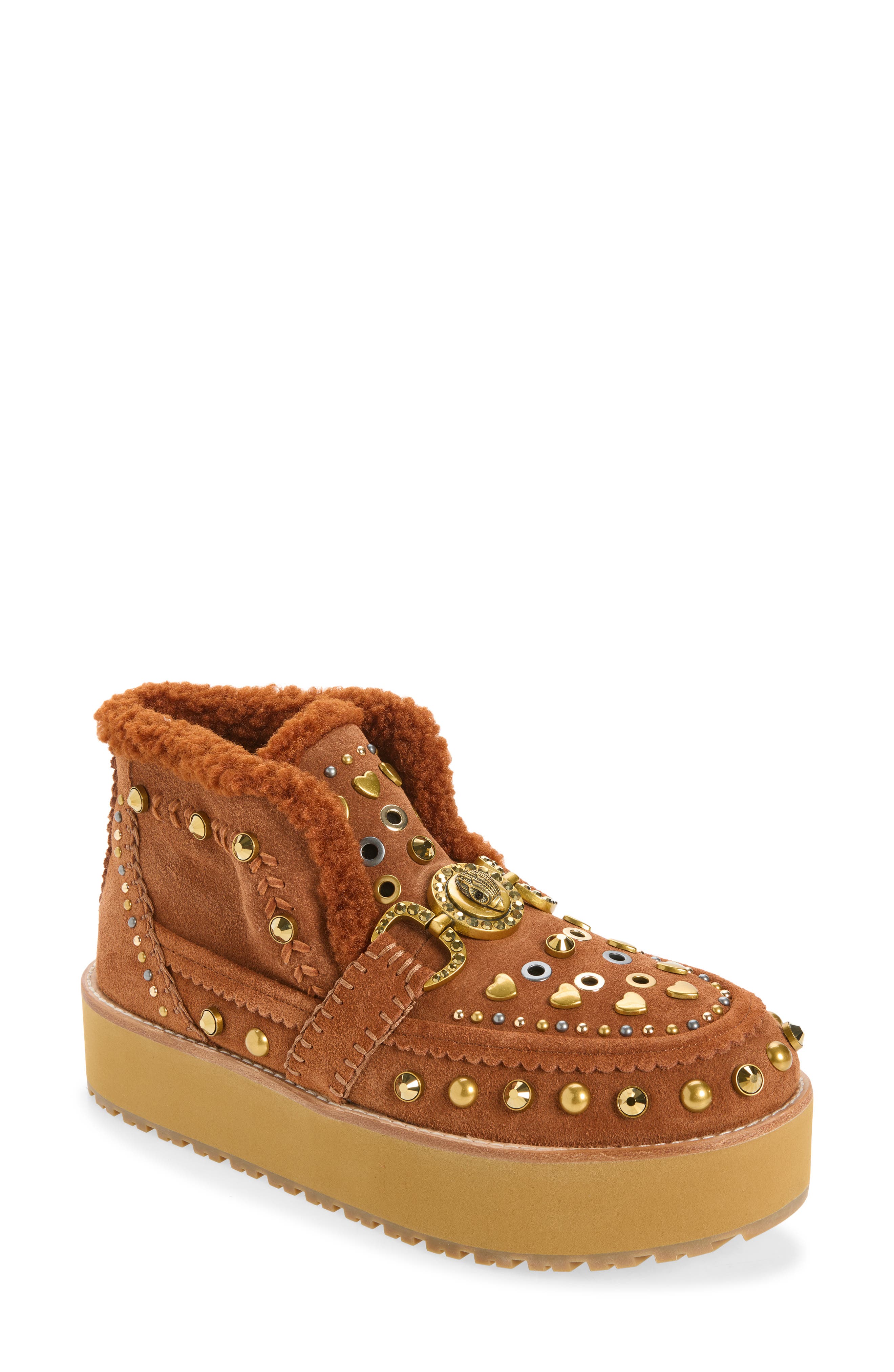 Mansion Cosy Leather Boot, Main, color, TAN COMB