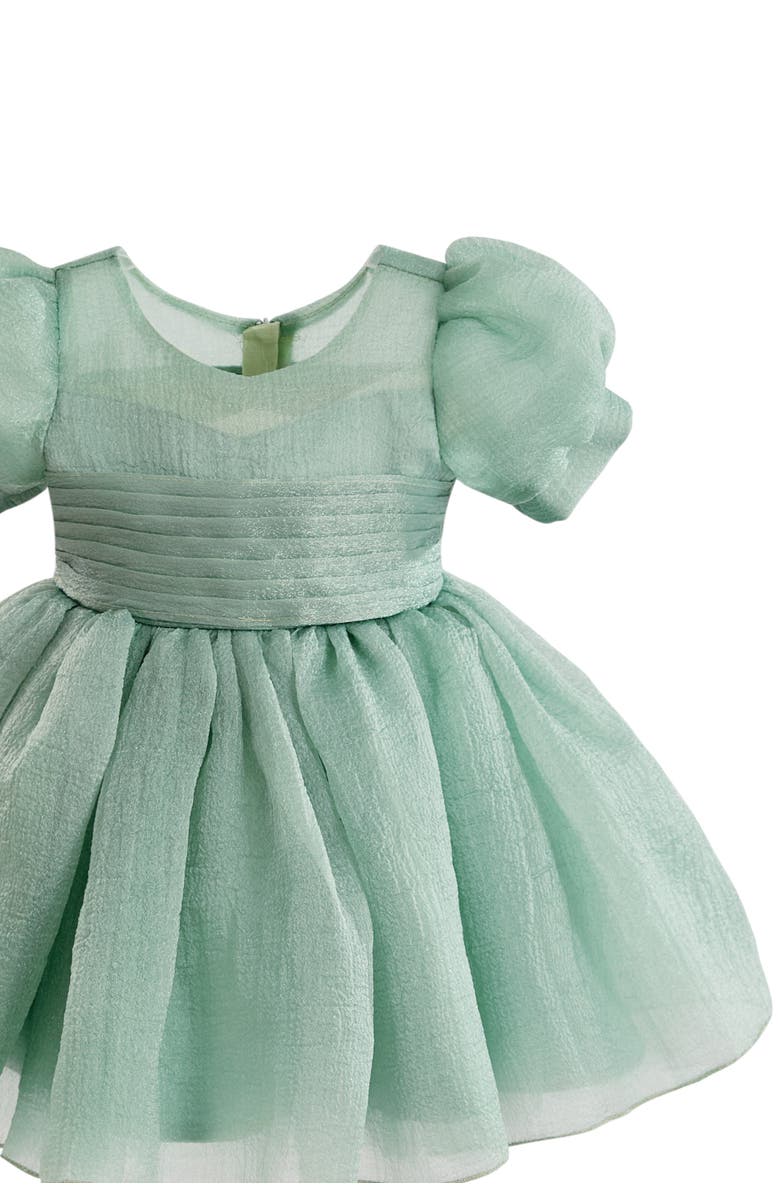 Tulleen Puff-Sleeve Party Dress, Alternate, color, Green