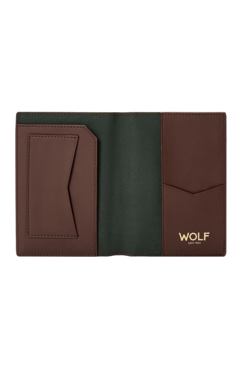 WOLF Signature Passport Sleeve, Alternate, color, Brown