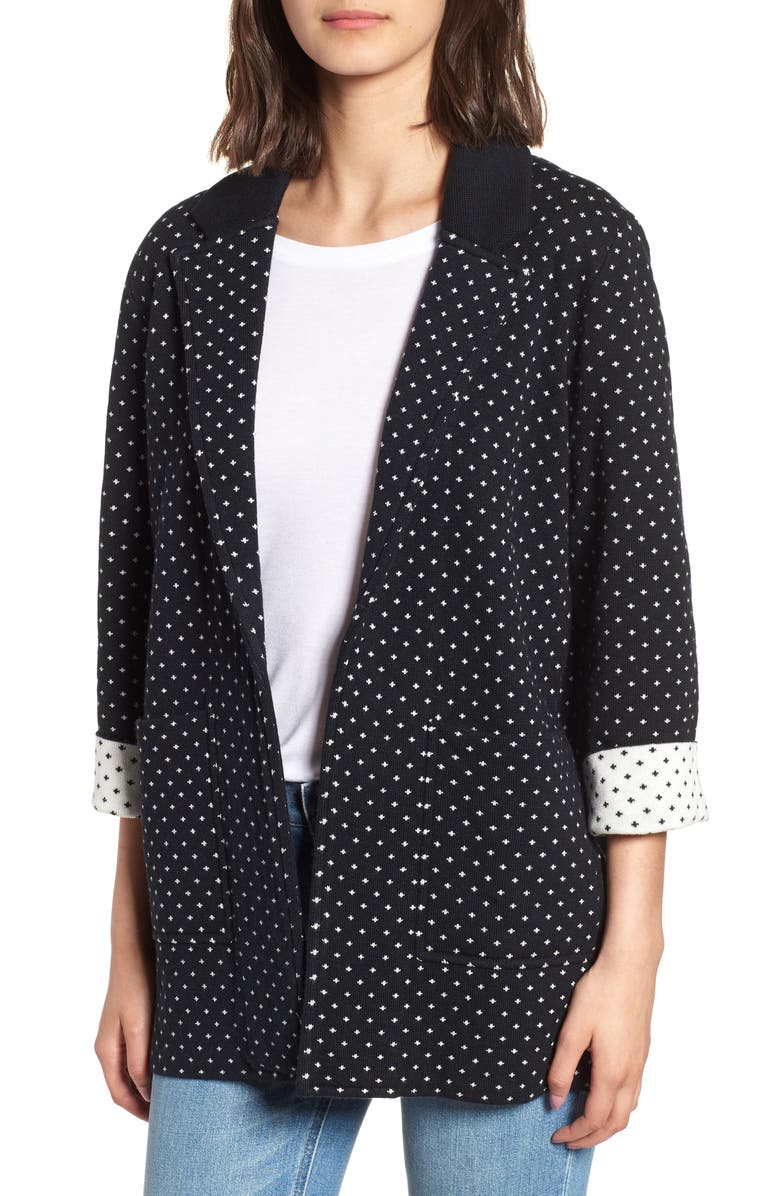 J.Crew Dot Jacquard Sweater Blazer, Main, color,