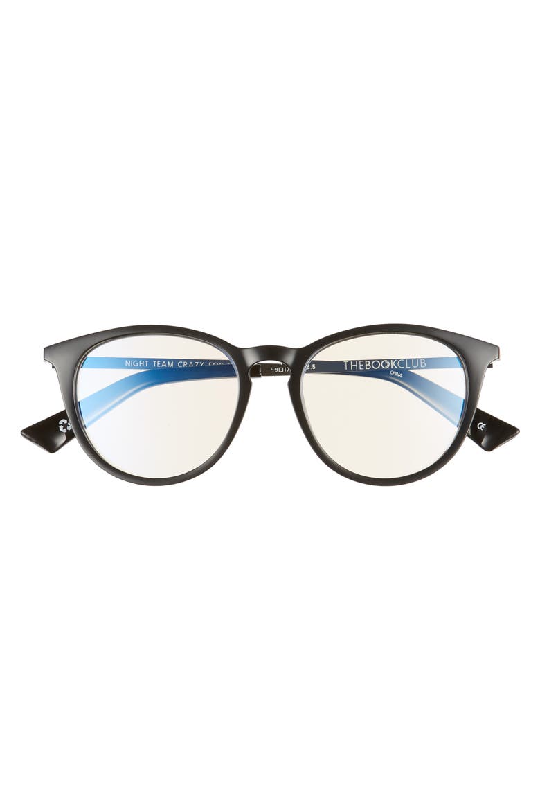 Night Team Crazy For 49mm Blue Light Blocking Reading Glasses, Alternate, color, BLACK