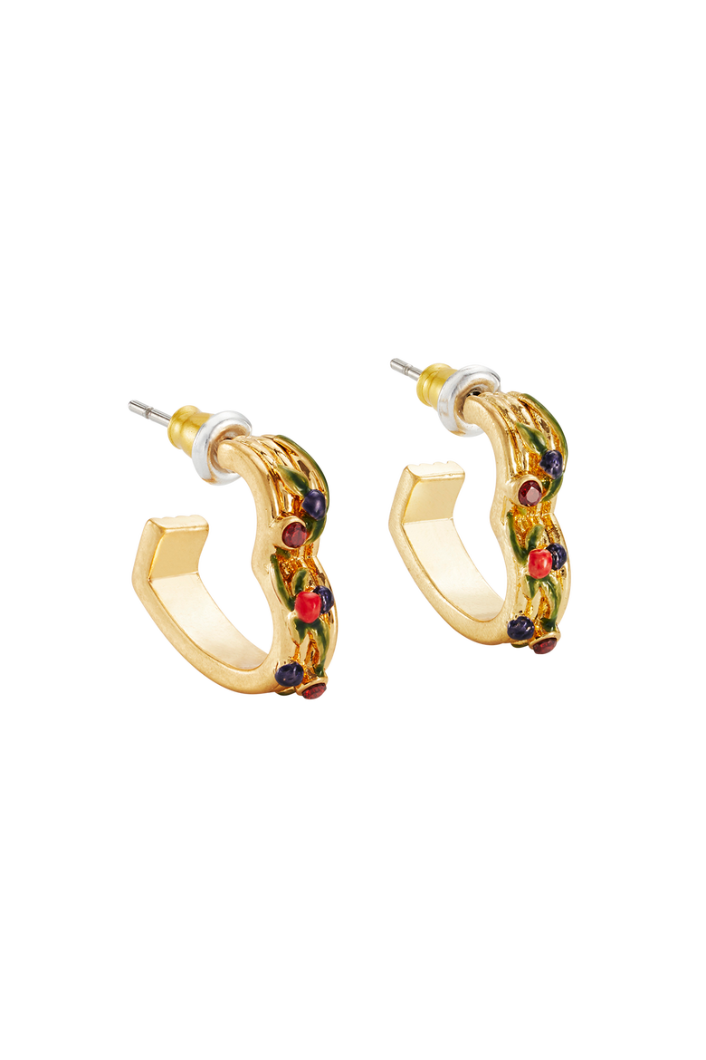 Orla Hedgerow Heart Hoop Earrings, Main, color, Gold