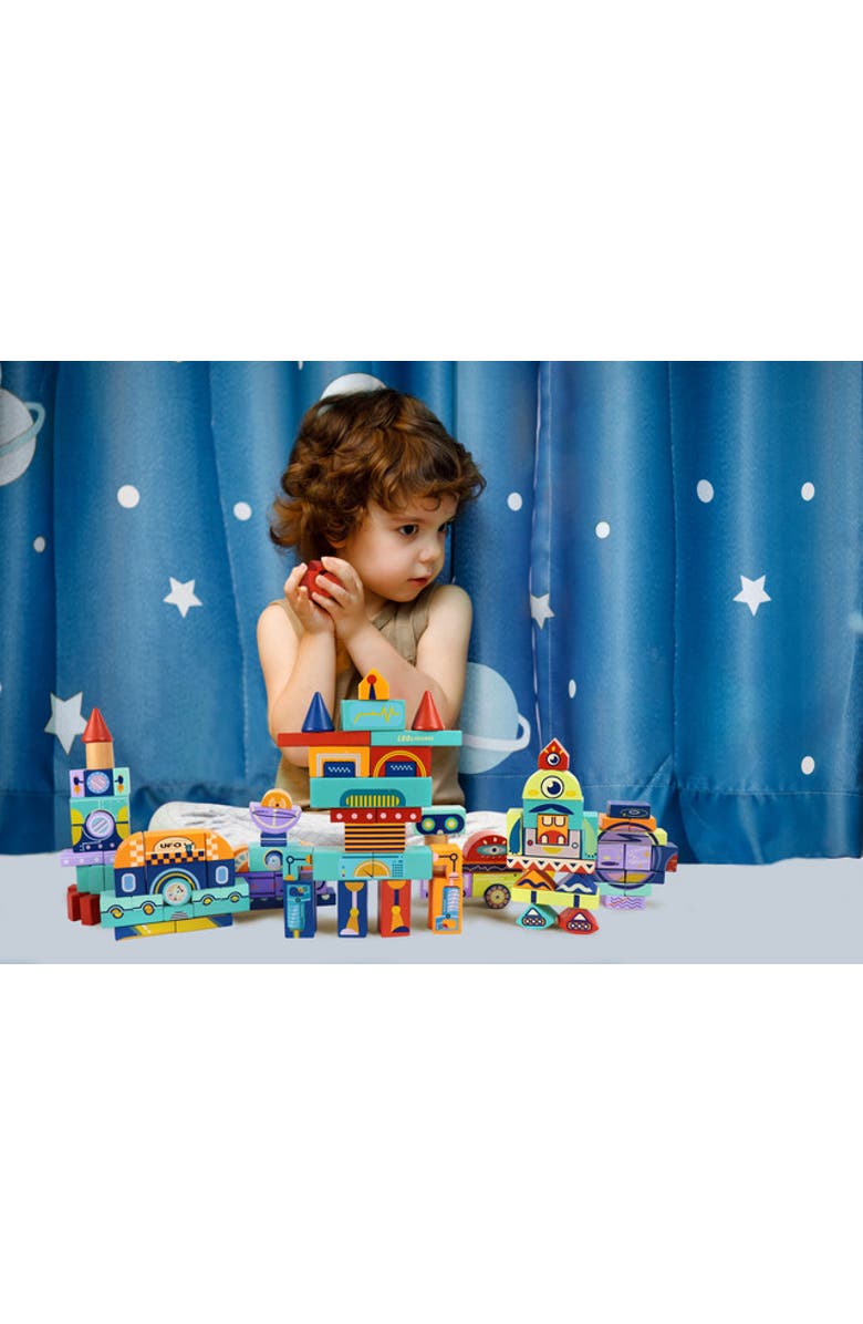 Leo & Friends Universe Creative Blocks, Colorful Wooden Building Blocks, Alternate, color, Purple