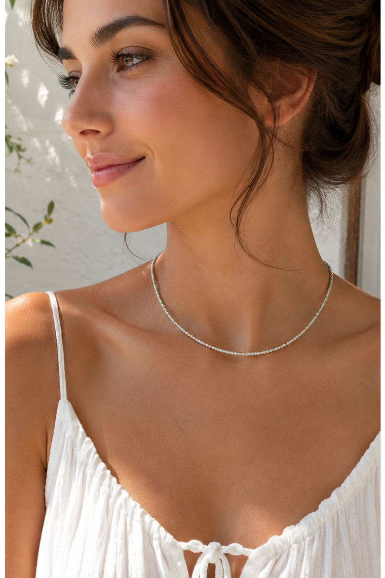 Sea Mist Beaded Necklace, Alternate, color, Pale Blue