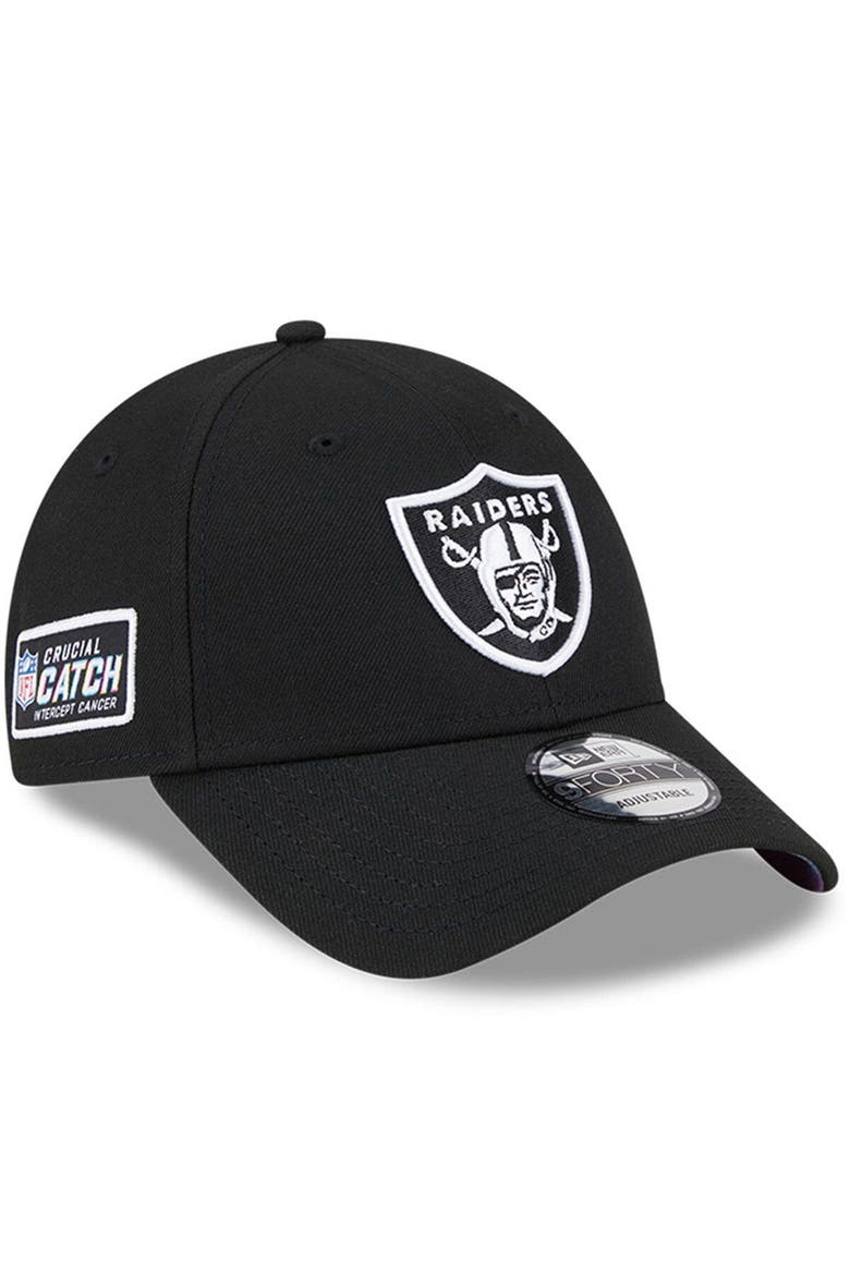 Men's New Era  Black Las Vegas Raiders 2023 NFL Crucial Catch 9FORTY Adjustable Hat, Main, color, Black