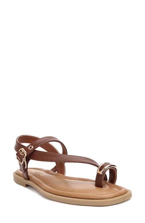 Cross Strap Flat Sandal (Women)