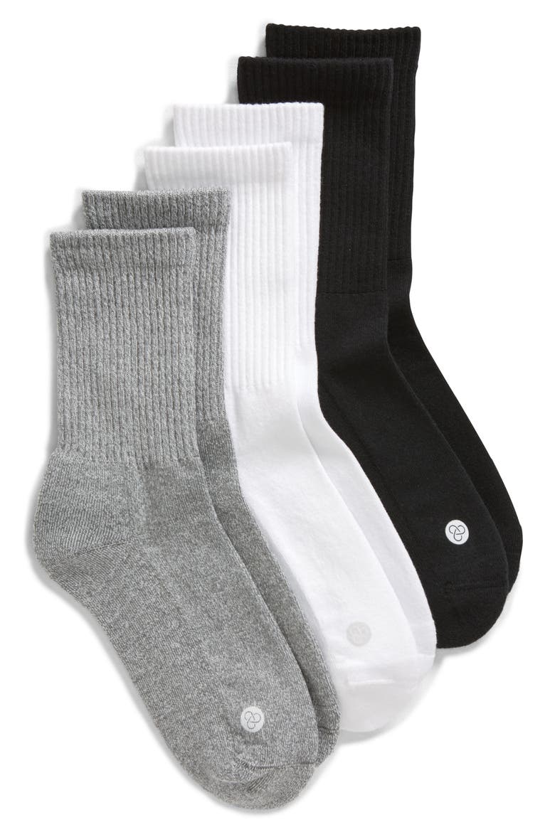 3-Pack Crew Socks, Main, color, WHITE MULTI