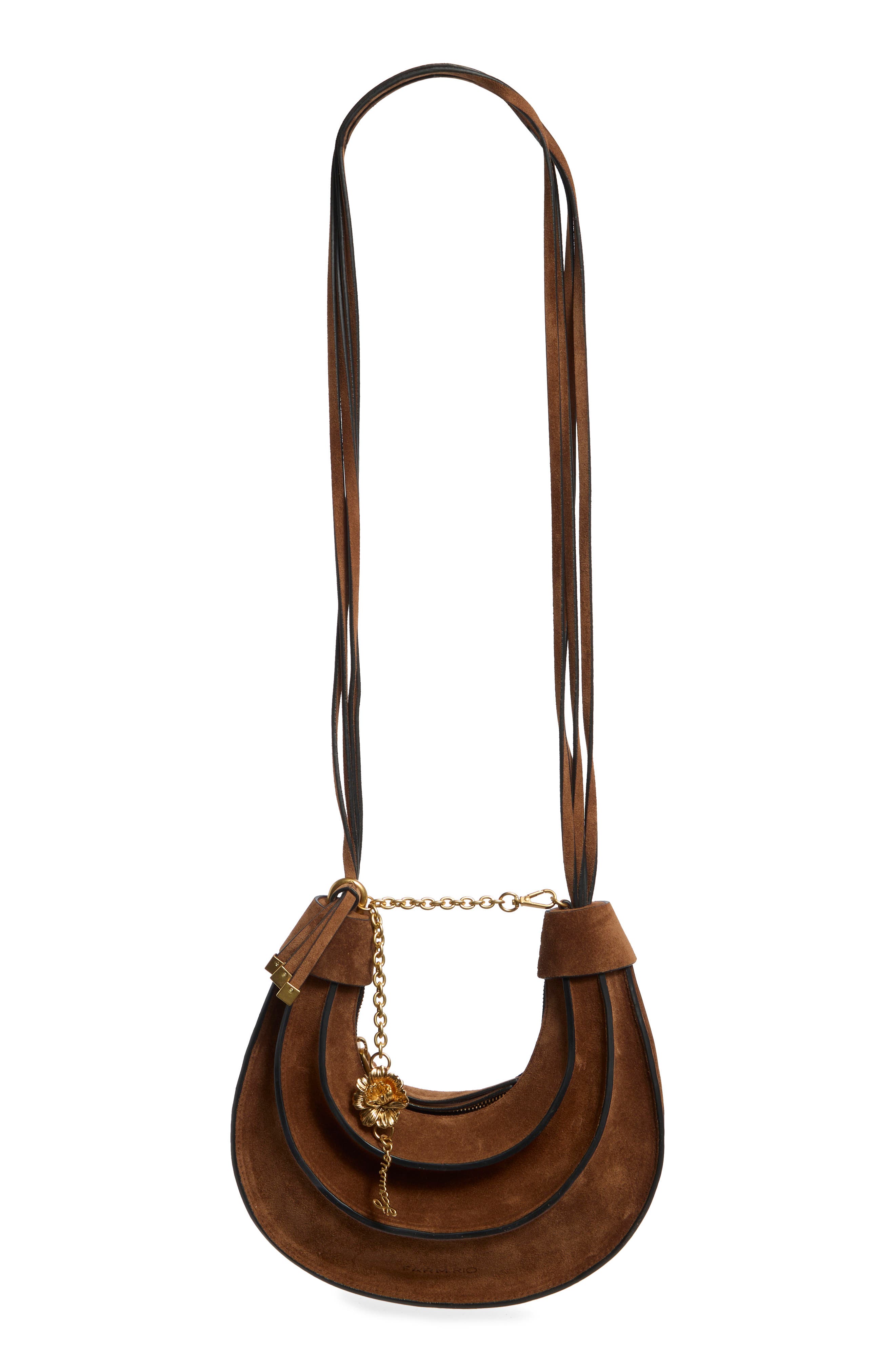 Small Banana Leather Hobo Bag, Main, color, NEW WALNUT