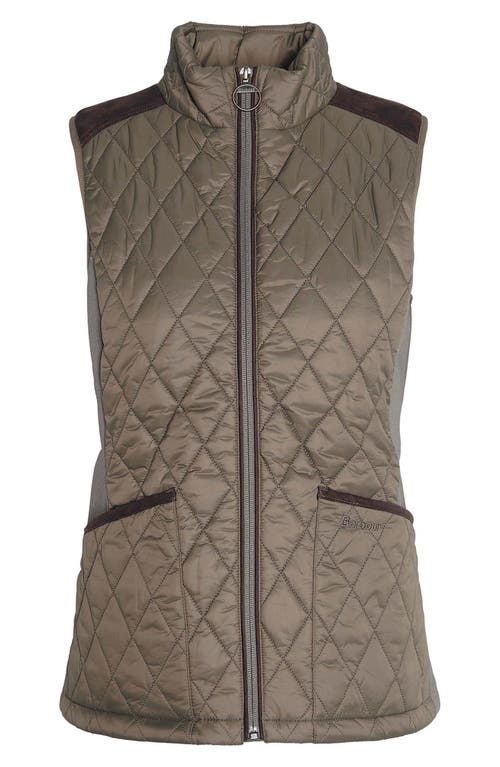 Barbour High Field Mixed Media Vest In Green