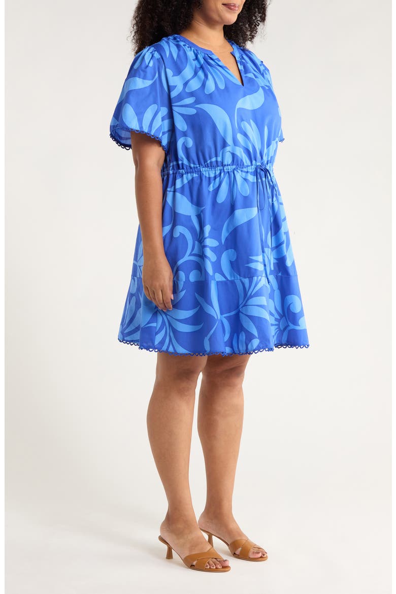 Emidora Floral Cotton Shift Dress, Alternate, color, NAVY-BLUE