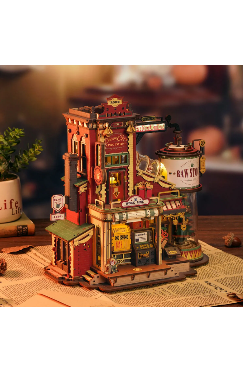 Uncommon Goods Christmas Gift Factory with Motion DIY Kit by ROBOTIME LLC, Alternate, color, 