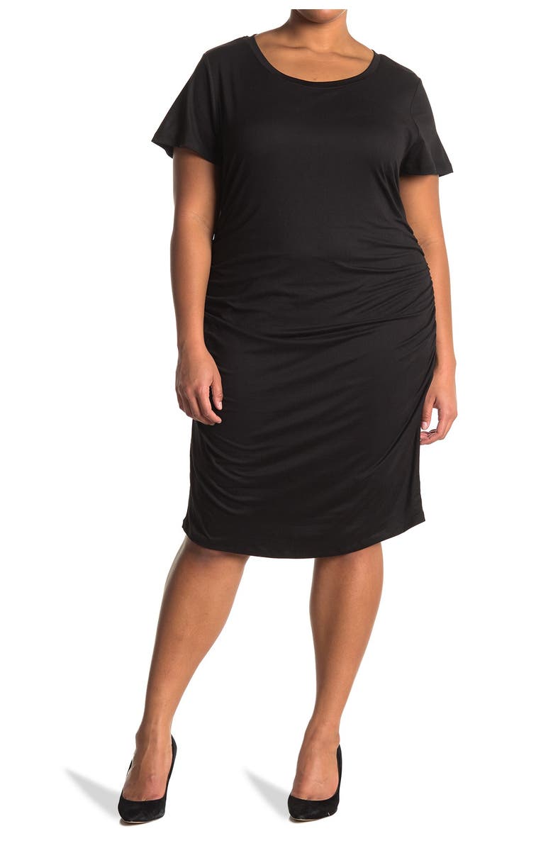 Socialite Curve Ruched Scoop Neck T-Shirt Dress, Alternate, color,