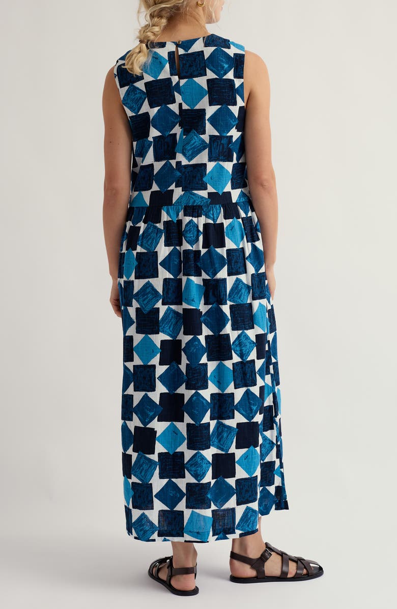 Seasalt Cornwall Brouse Geo Print Sleeveless Organic Cotton Midi Dress, Alternate, color, 