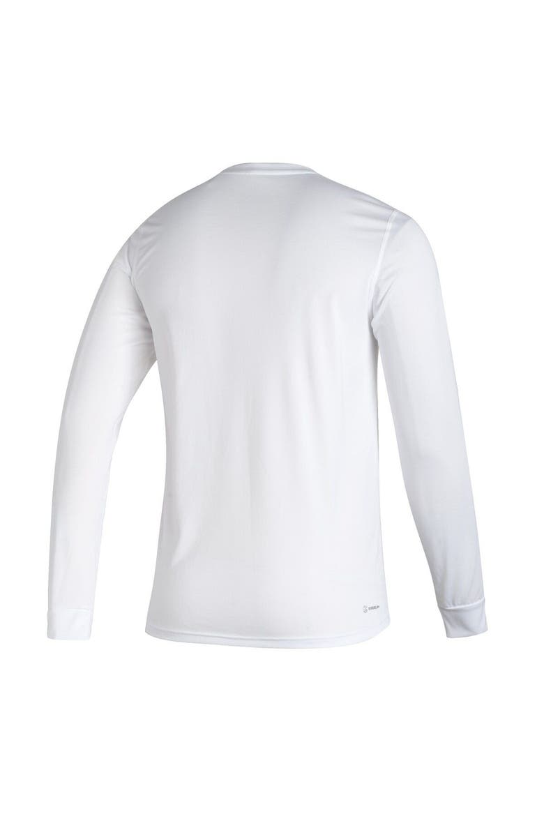 Men's adidas White Miami Hurricanes Touchdown Ring Creator Long Sleeve T-Shirt, Alternate, color, White