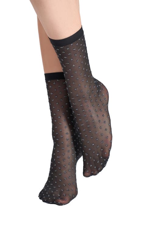 Shimmer Dot Crew Socks