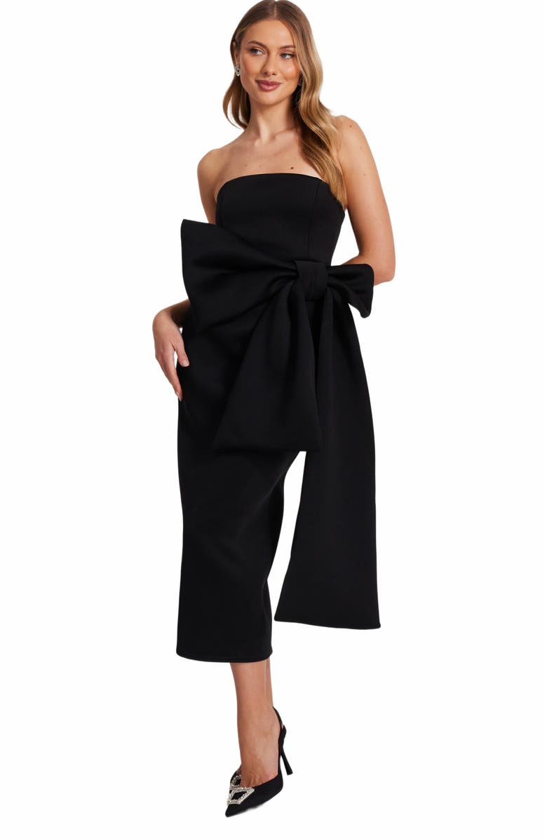 QUIZ Strapless Bow Detail Maxi Dress, Alternate, color, 