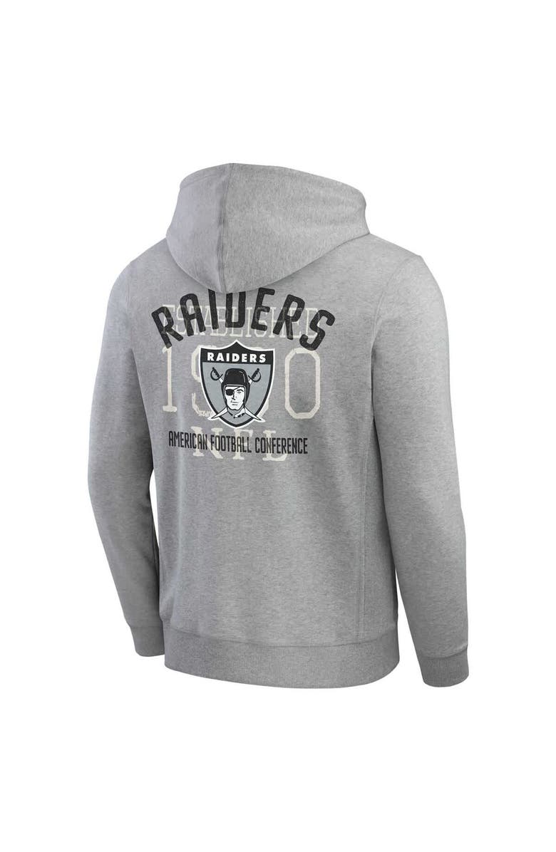 Darius Rucker Collection by Fanatics Men's Darius Rucker Collection by Fanatics Heather Gray Las Vegas Raiders Vintage Stripe Full-Zip Hoodie, Alternate, color, Heather Gray