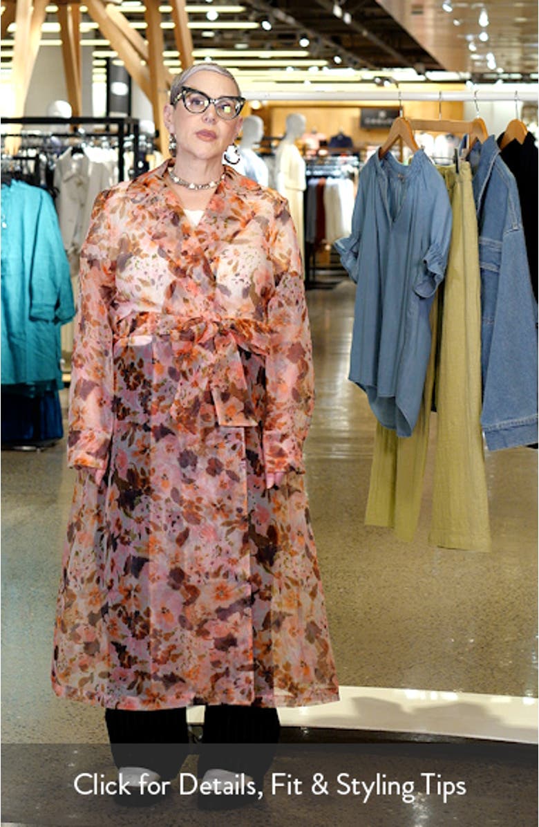 Atreides Floral Print Chiffon Trench Coat, sales video thumbnail