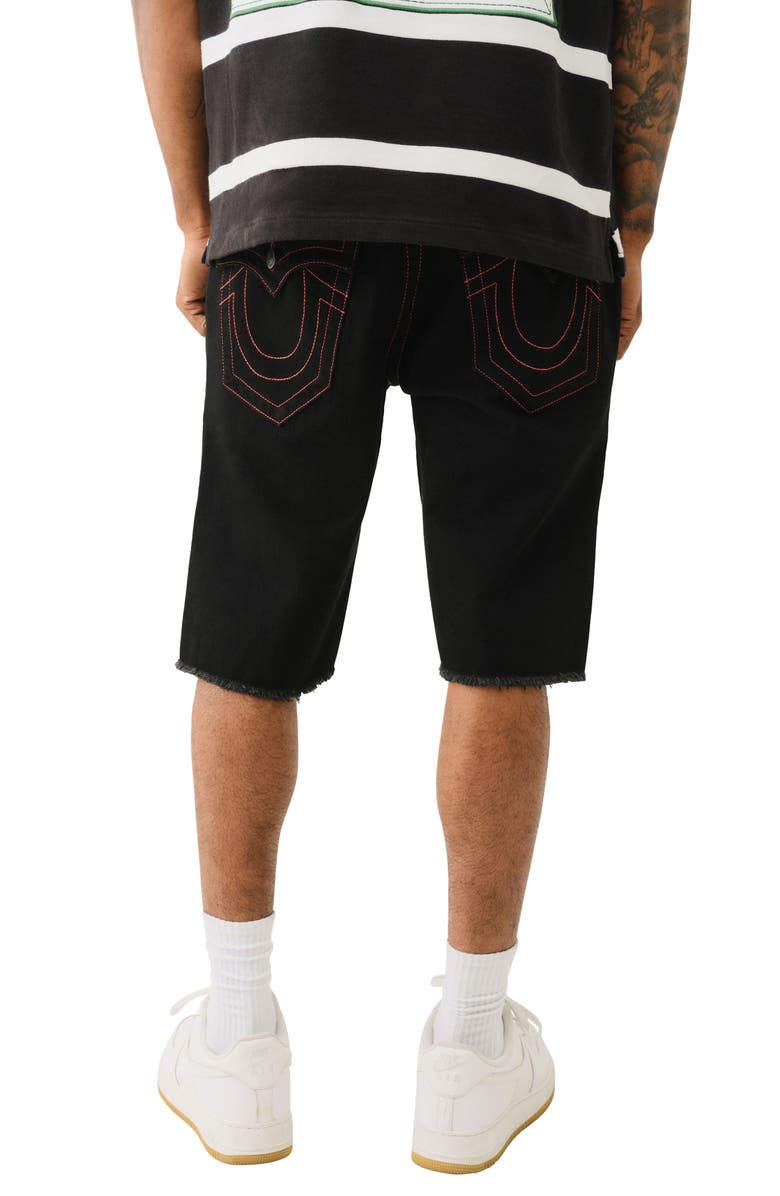 True Religion Ricky Straight Leg Denim Shorts, Alternate, color, Black Rinse