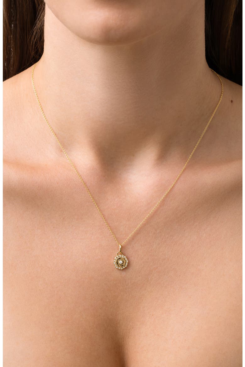 BL Icon Diamond Octagonal Pendant Necklace, Alternate, color, YELLOW