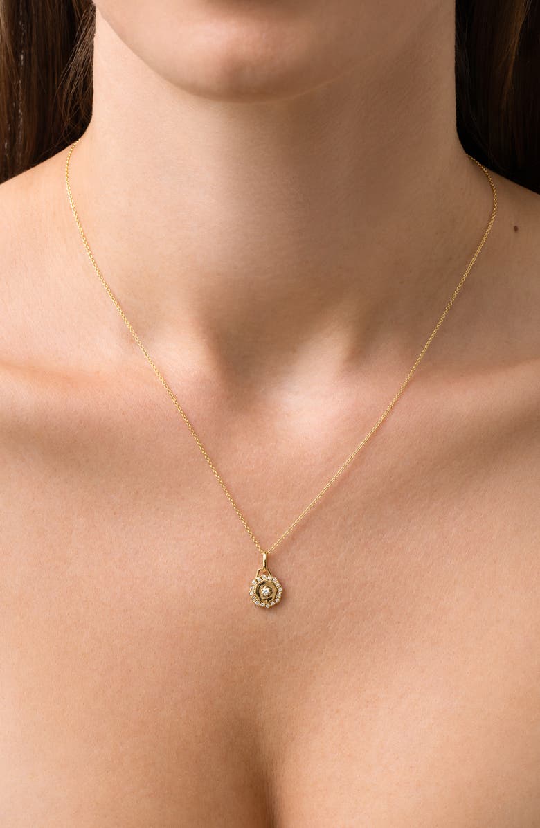 Bony Levy BL Icon Diamond Octagonal Pendant Necklace, Alternate, color, 18K Yellow Gold