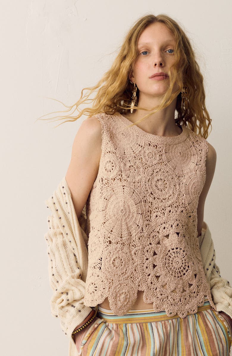PER UNA BY M&S Open Knit Vest, Alternate, color, Beige