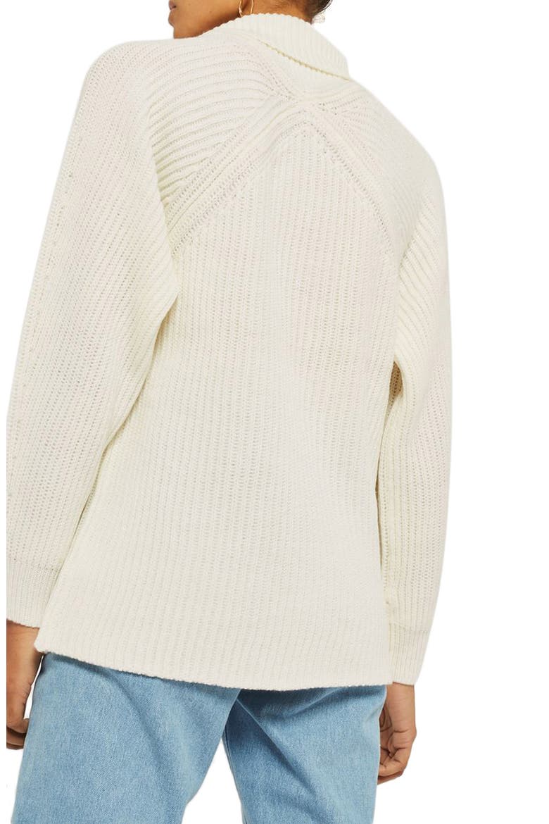 Diamond Stitch Turtleneck Sweater, Alternate, color, CREAM
