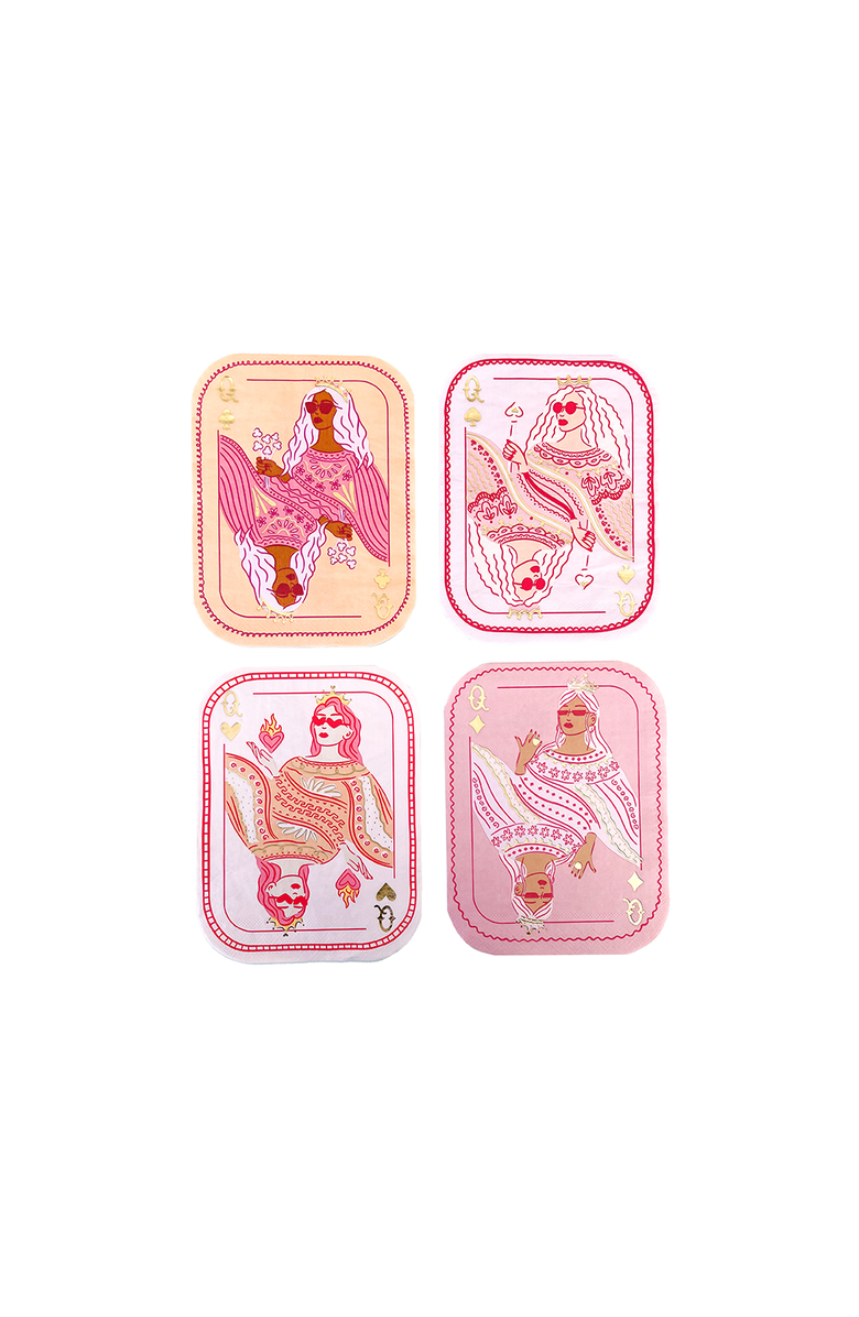 Jollity & Co. Queens Card Large Napkins, Main, color, Assorted Pre-Pack