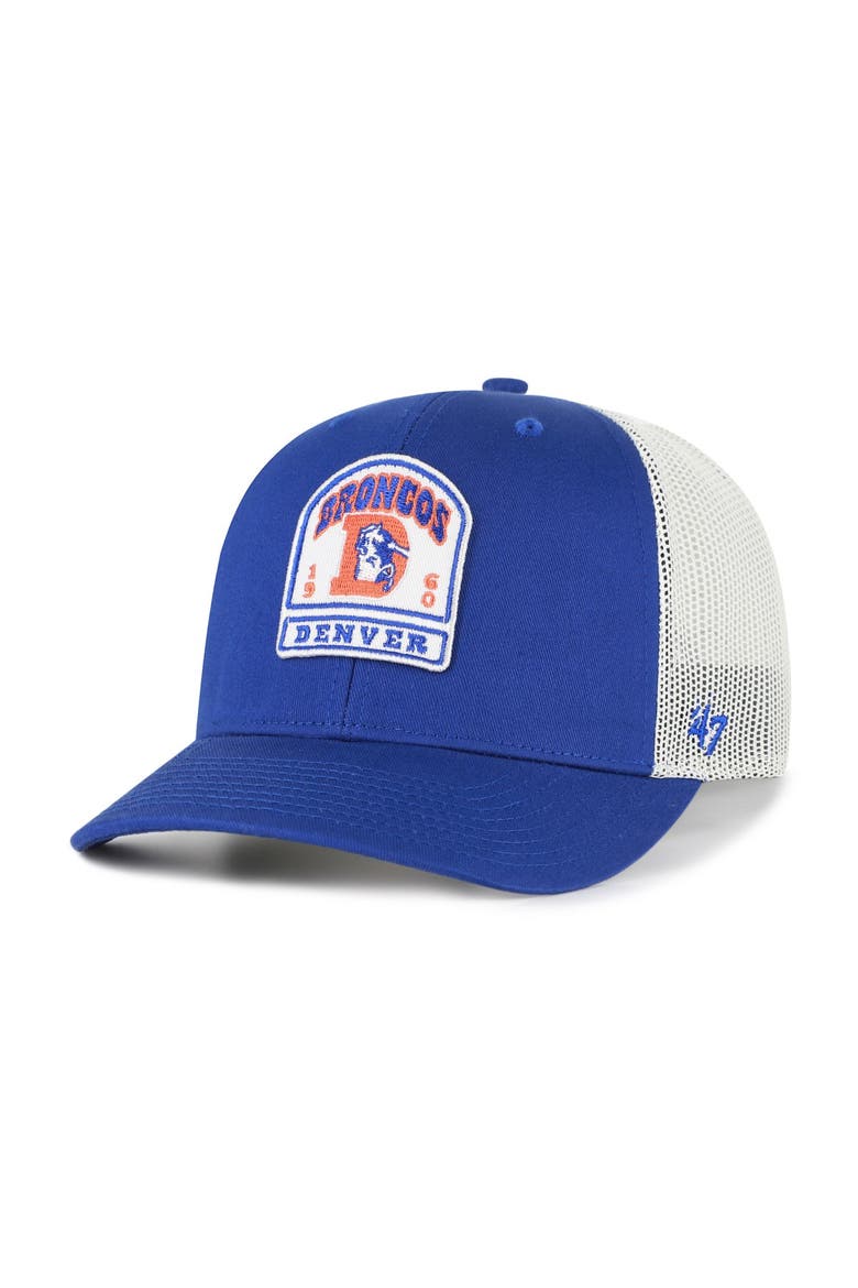 Men's '47  Royal Denver Broncos Throwback Headstone Trucker Adjustable Hat, Main, color, Royal