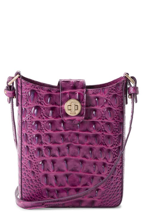 Marley Croc Embossed Leather Crossbody Bag