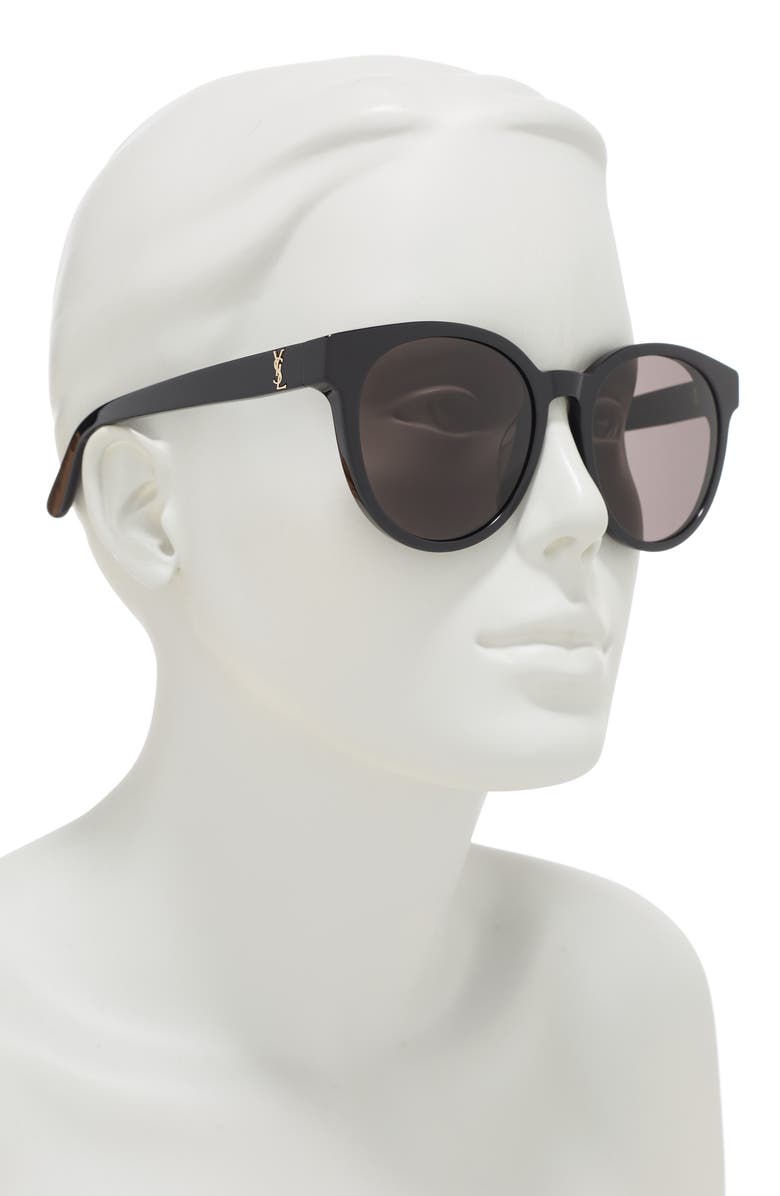 Saint Laurent 56mm Best Oval Sunglasses, Alternate, color, Black Black Black