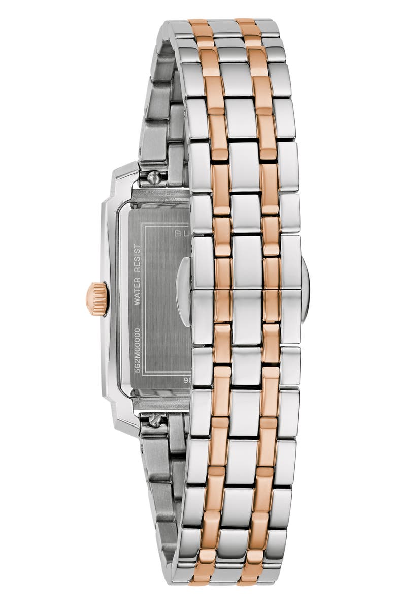 BULOVA Sutton Rectangular Two-Tone Bracelet Watch, 25mm x 37mm, Alternate, color, Two-Tone