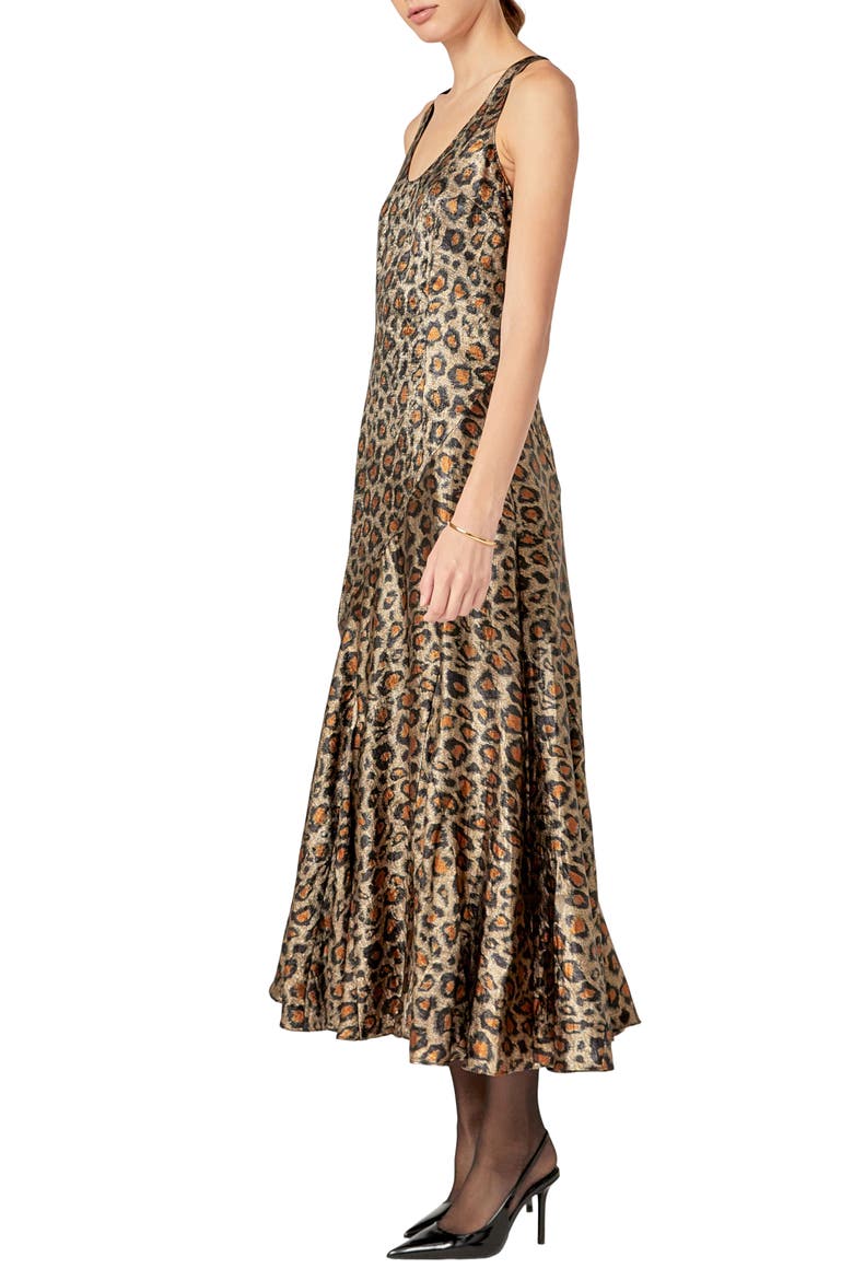 Leopard Print Ruffle Hem Dress, Alternate, color, ANIMAL PRINT