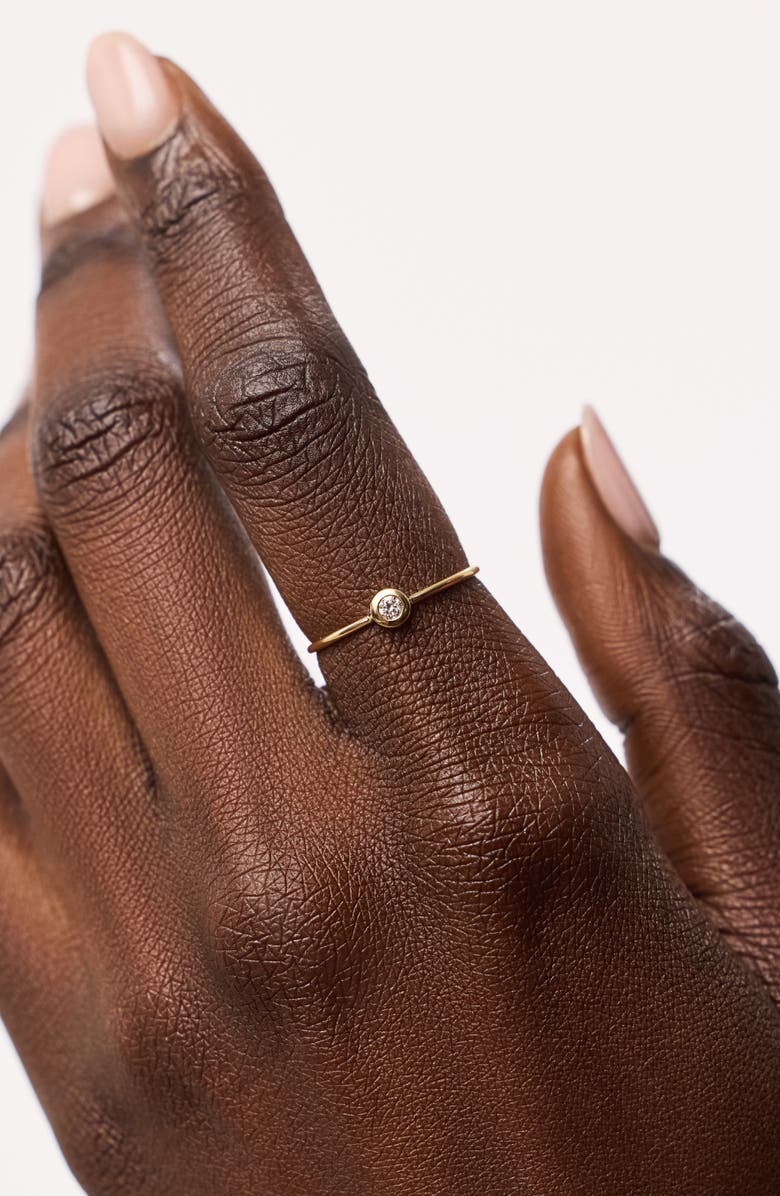 Ana Luisa Solid Yellow Gold - Solo Diamond Stacking Ring, Alternate, color, Gold