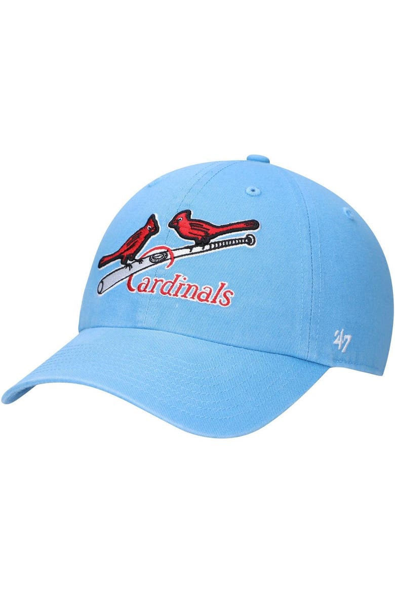 Men's '47 Light Blue St. Louis Cardinals Logo Cooperstown Collection Clean Up Adjustable Hat, Main, color, Light Blue