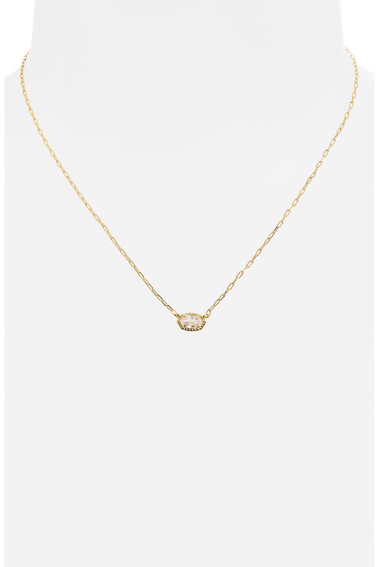 Mini Elisa Luxe Short Pendant Necklace, Alternate, color, GOLD WHITE CZ