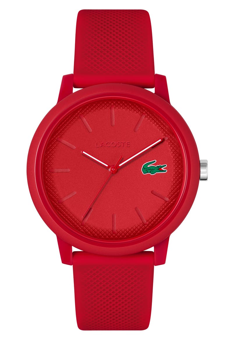 12.12 Silicone Strap Watch, 42mm, Main, color, RED