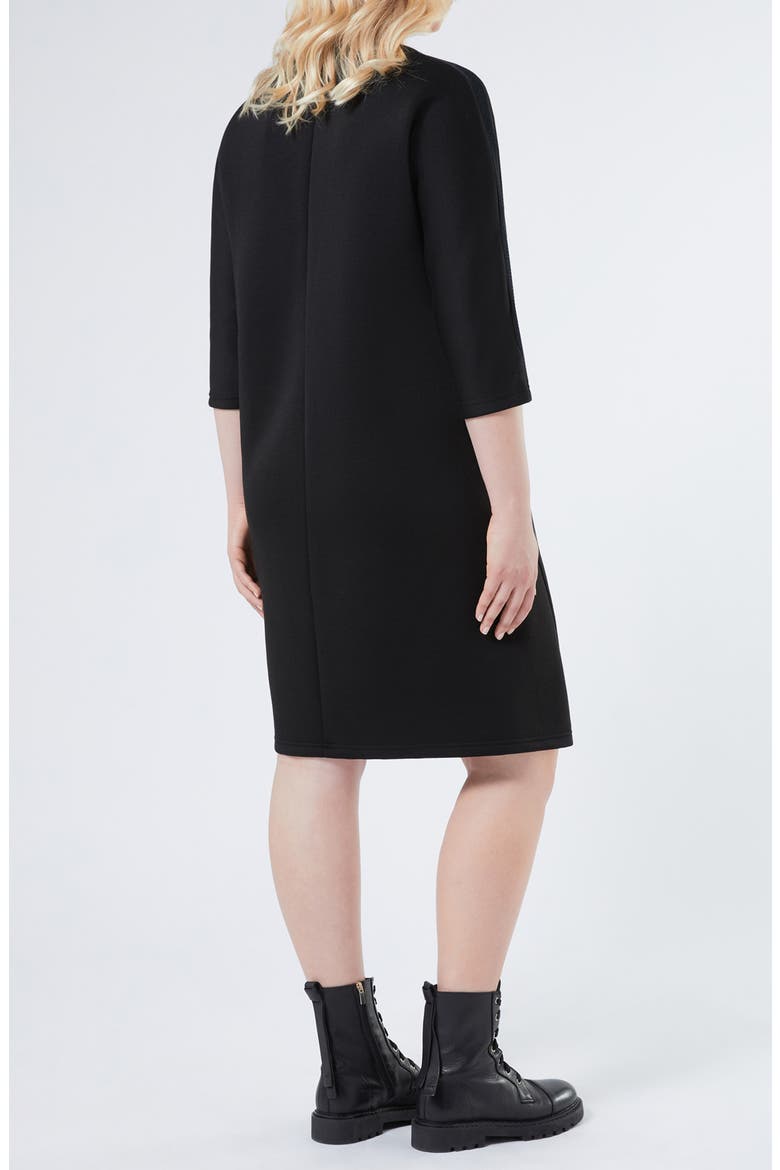 Martin Mesh Detail Scuba Jersey Dress, Alternate, color, BLACK