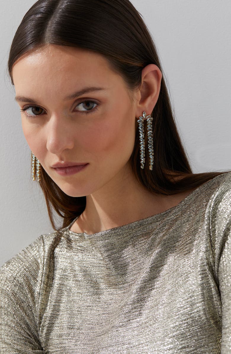 Nadri Palm Springs Double Drop Earrings, Alternate, color, Gold