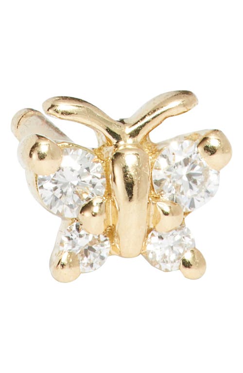 Maria Tash Diamond Butterfly Stud Earring In Gold