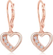 Chanteur Kids' Heart Crystal Drop Earrings
