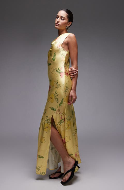 Drape Neck Sleeveless Maxi Dress