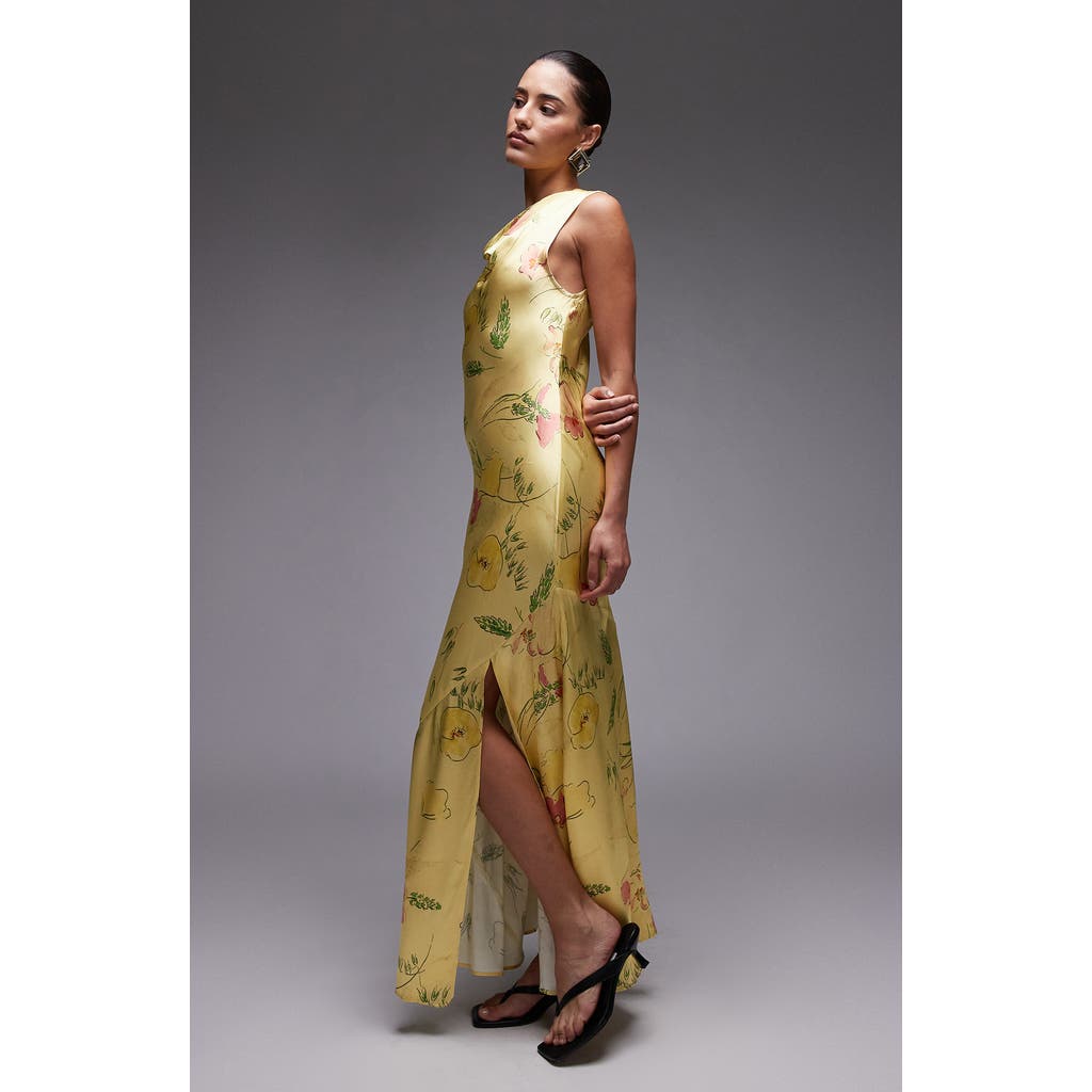 Topshop Drape Neck Sleeveless Maxi Dress