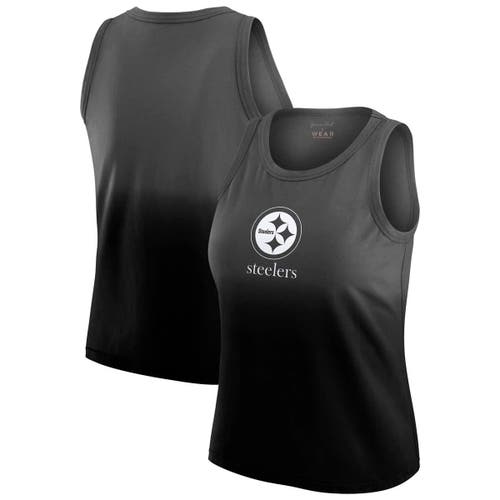 Wear By Erin Andrews X Gracie Hunt Black Pittsburgh Steelers Ombre Tank Top In Black