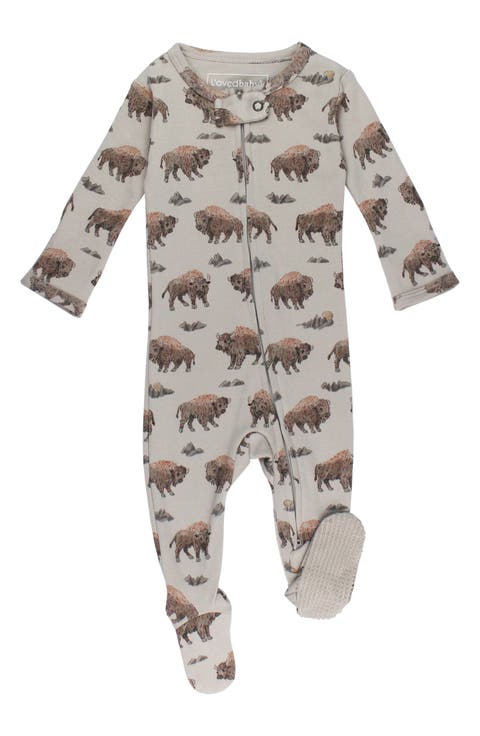 Print Organic Cotton Zip Footie