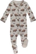 L'ovedbaby Print Organic Cotton Zip Footie